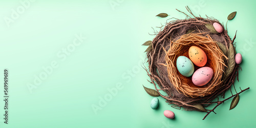 Wallpaper Mural Birds Nest with Colorful Eggs Torontodigital.ca