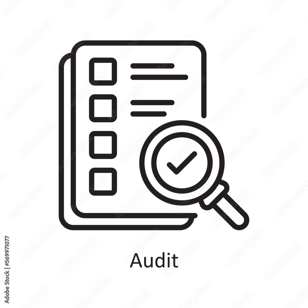Audit Vector Outline Icon Design illustration. Assessment Symbol on White background EPS 10 File Audit Vector Outline Icon Design illustration. Assessment Symbol on White background EPS 10 File