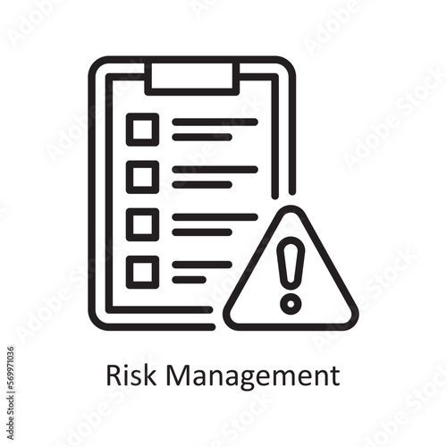 Risk Management Vector Outline Icon Design illustration. Assessment Symbol on White background EPS 10 File