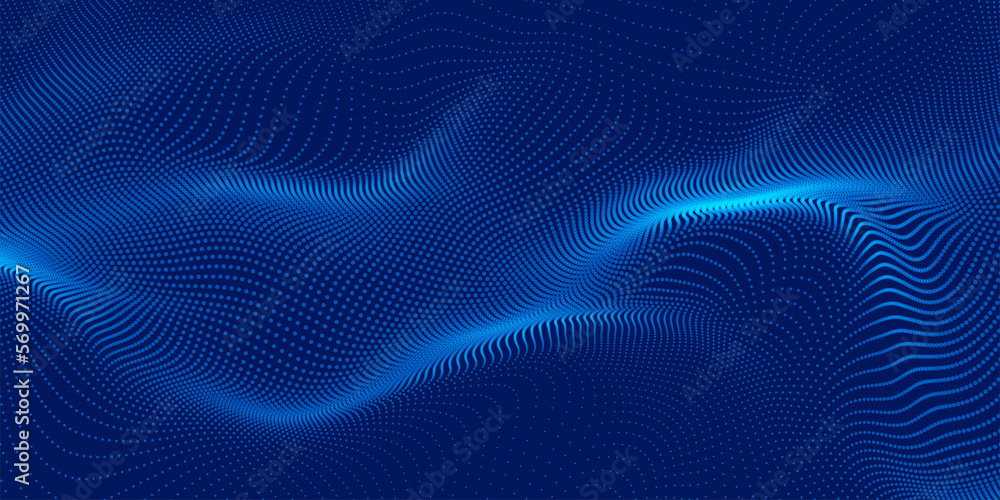 blue background with lines and modern and minimalist technological three-dimensional mesh - obrazy, fototapety, plakaty 