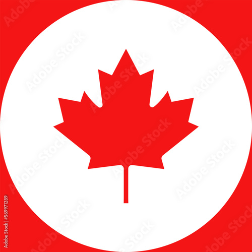 Red background with maple leaf  flag of Canada