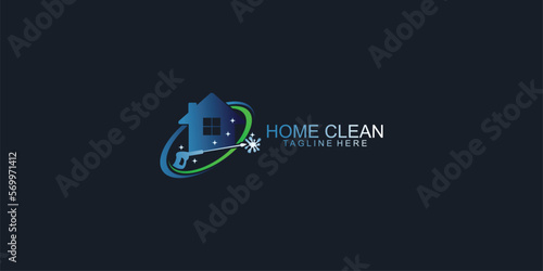 Creative cleaning logo design with unique concept premium vector