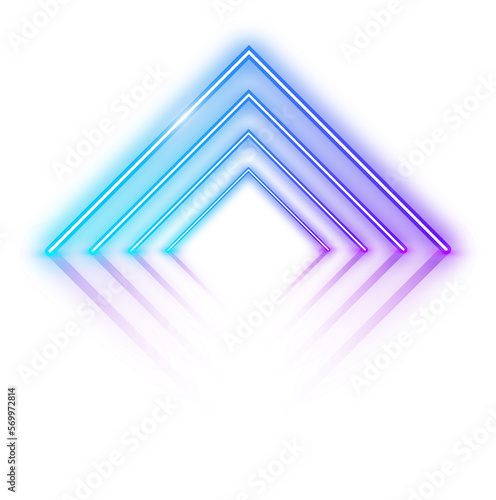 Blue purple neon triangle light effect
