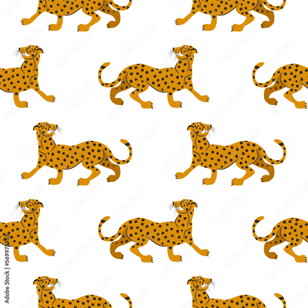 Obraz premium Cheetah seamless pattern. Vector illustration