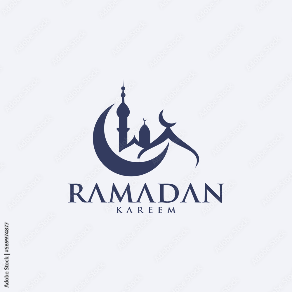 ramadan kareem vector set logo to welcome ramadan holy month of muslims ...