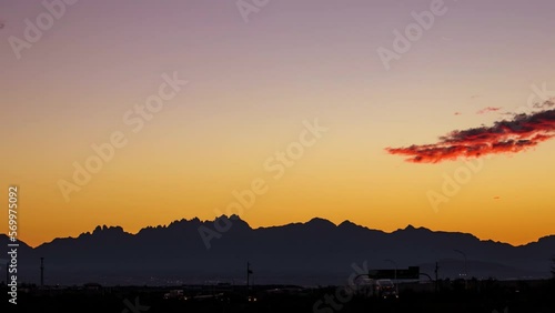 Time-lapse of Organ Mountains in Las Cruces, New Mexico. photo