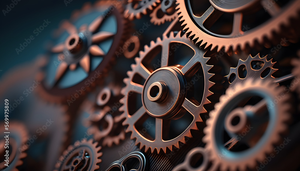 Closeup of gears in motion A photo showing gears moving in close detail to highlight the