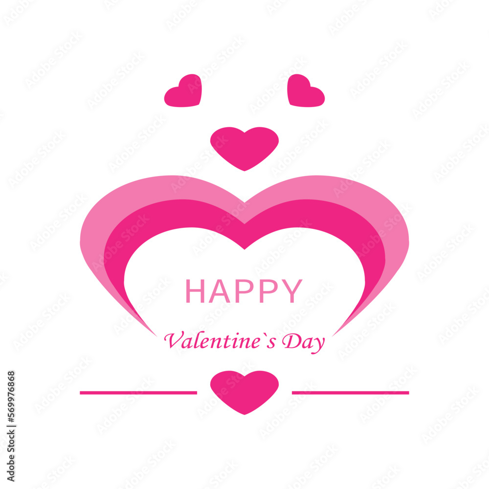 Holiday card. Valentine's Day. Flat. Vector illustration