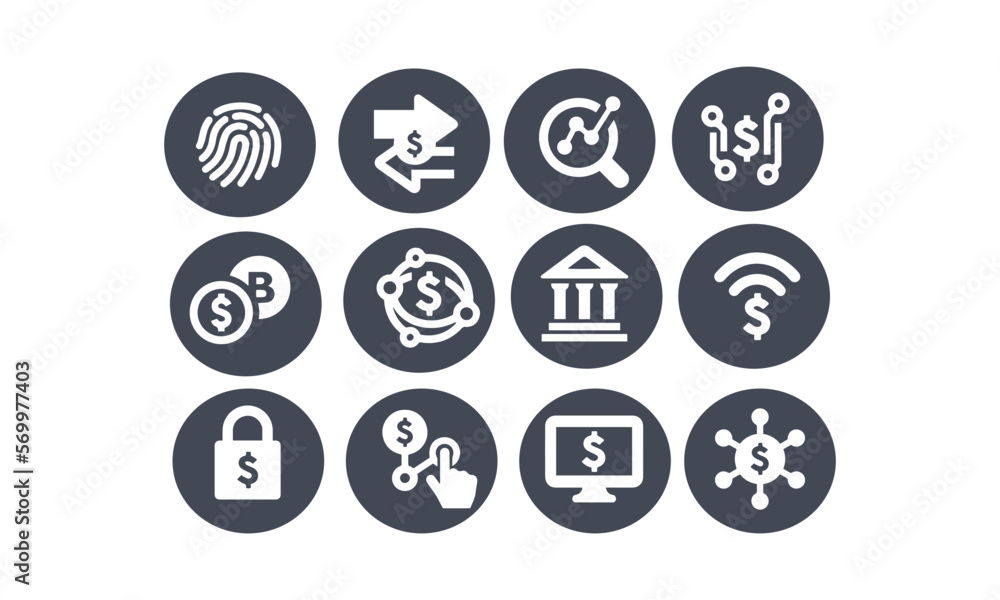 Finance and Technology Icons vector design