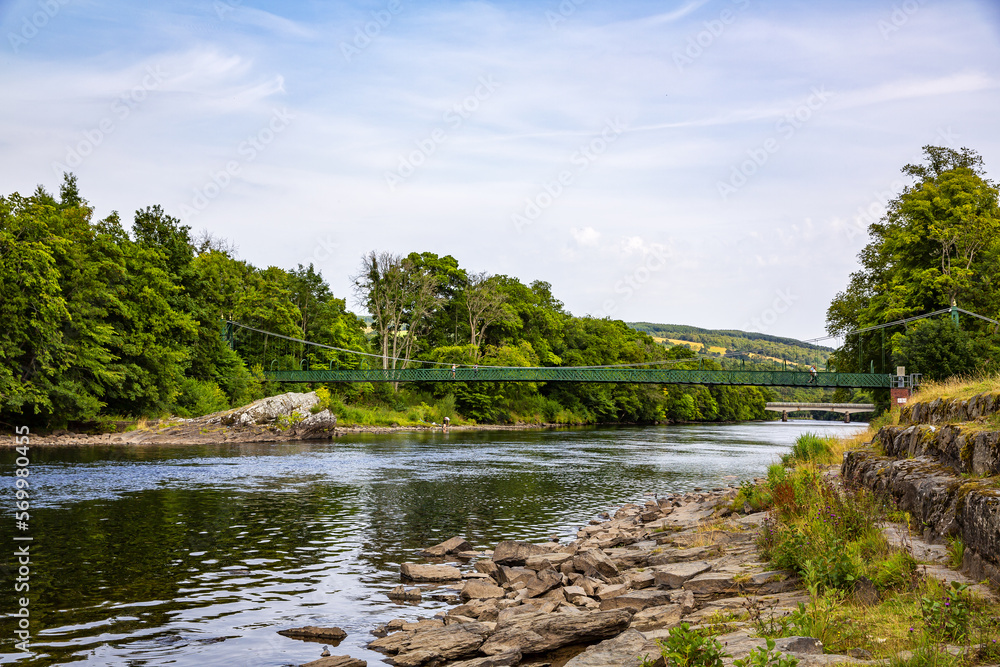 Fototapeta premium Pitlochry Bridge, the Iron Suspension Bridge