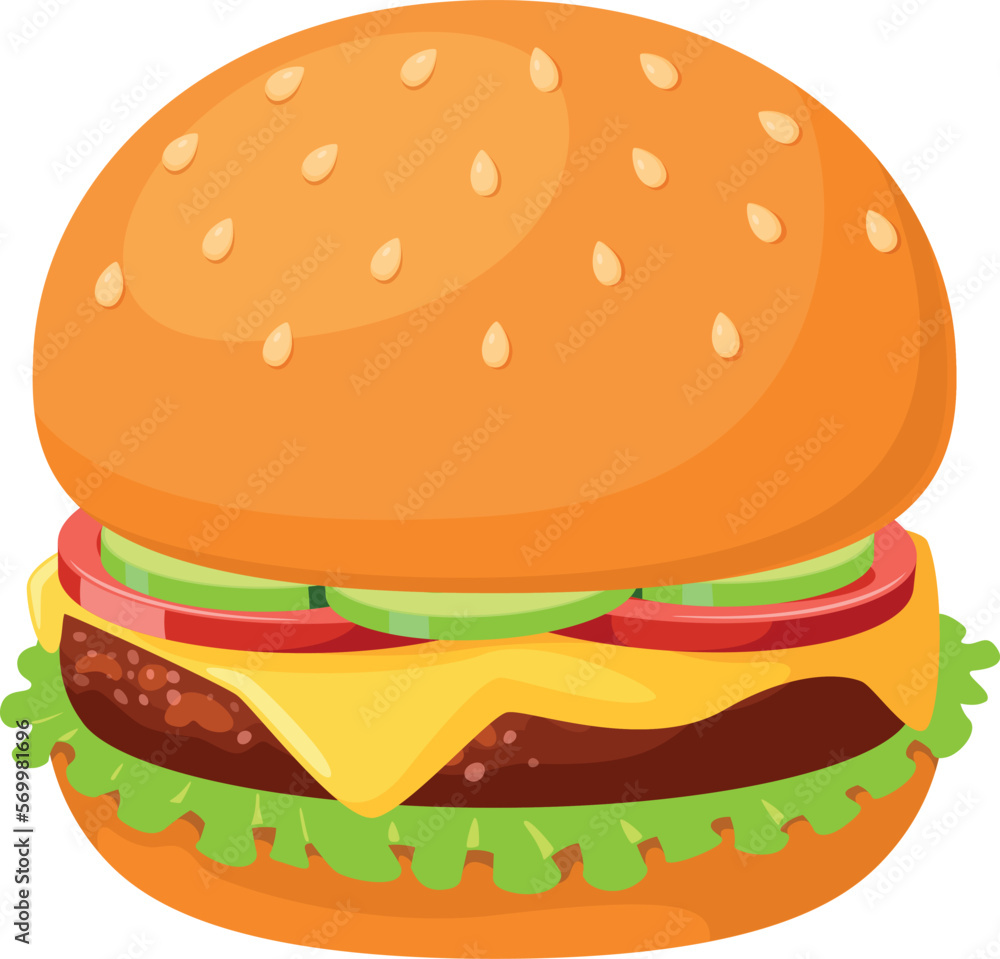 Burger cartoon icon. Hamburger fast food symbol Burger cartoon icon. Hamburger fast food symbol