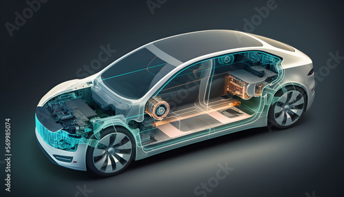 Autonomous vehicle  A photo of an autonomous car  demonstrating the integration of mechanical  electrical  and software systems for advanced functionality.