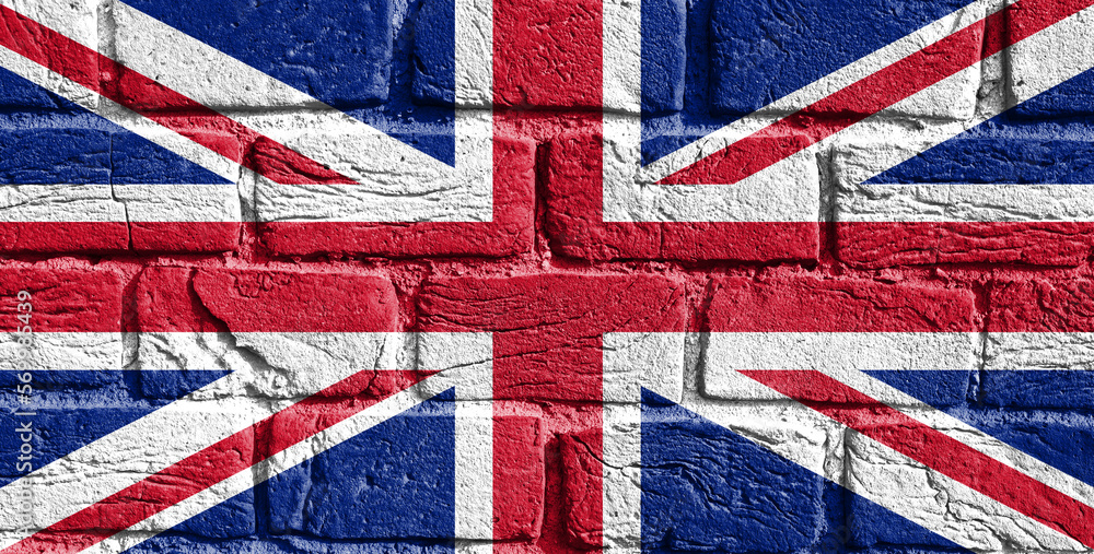 Fototapeta premium Flag of Great Britain on the wall