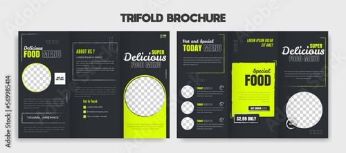 trifold Brochure food design template.