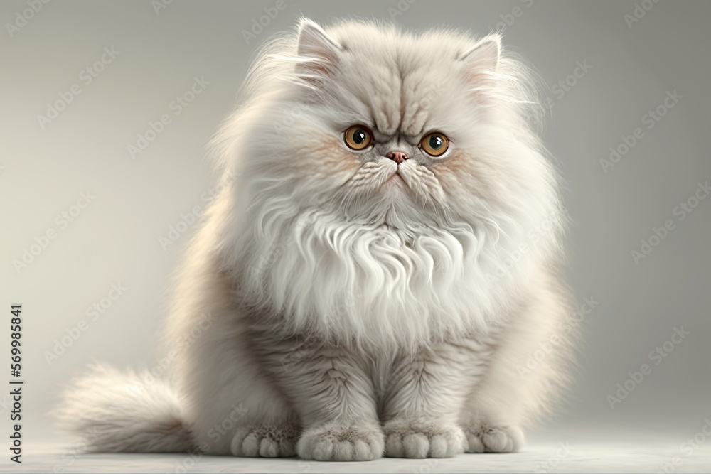 persian cat on white background