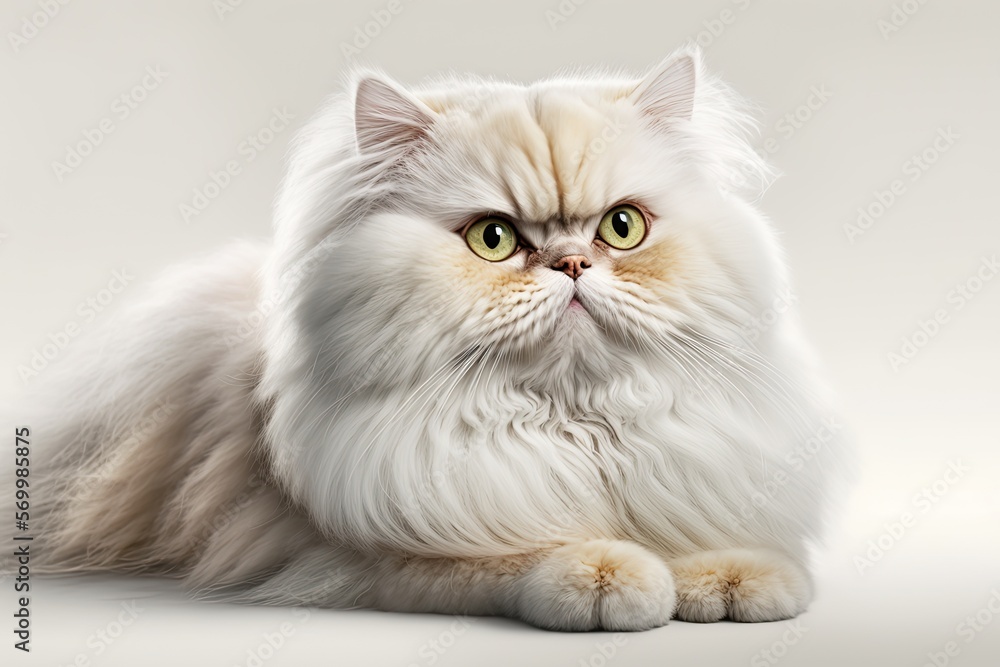 persian cat on white background
