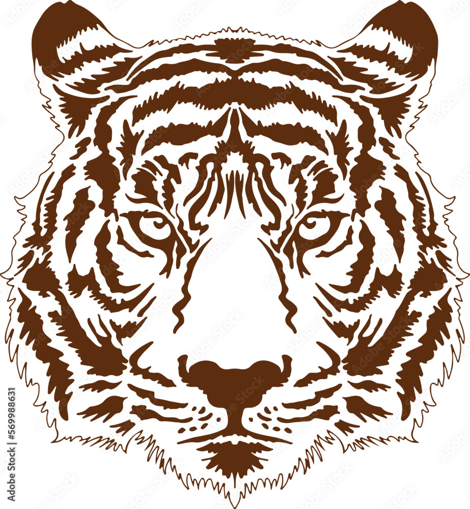 Fototapeta premium tiger head illustration, can be used for logos, mascots, clothing, and more isolated in white background