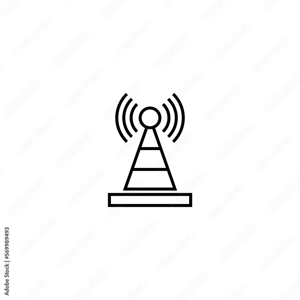 Anntena receiver icon isolated on black background. Anntena receiver icon isolated on black background.