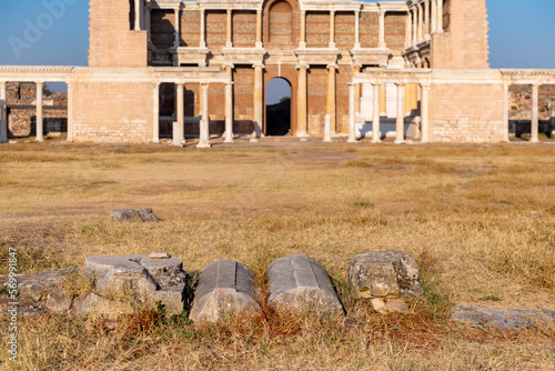 Sardis was the capital of the flourishing Lydian kingdom of the 7th century bce and was the first city where gold and silver coins were minted. From about 560 to about 546 Sardis was ruled by Croesus. photo