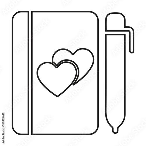 Marriage contract line icon