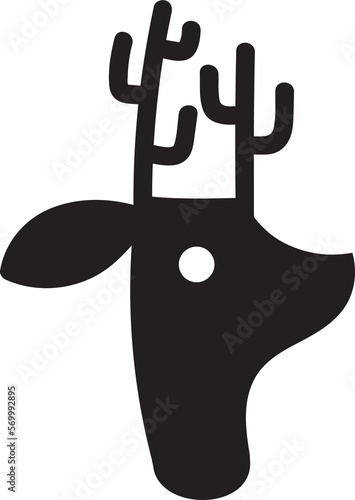 Deer symbol | Reindeer logo | Minimalist deer mascot | Deer Icon Vector