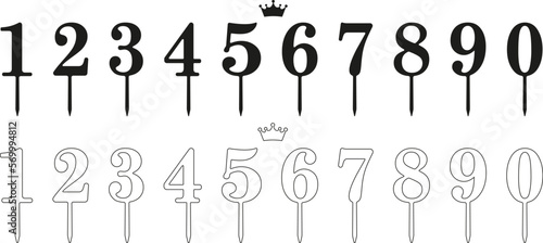 Cake toppers numbers for cutting or print