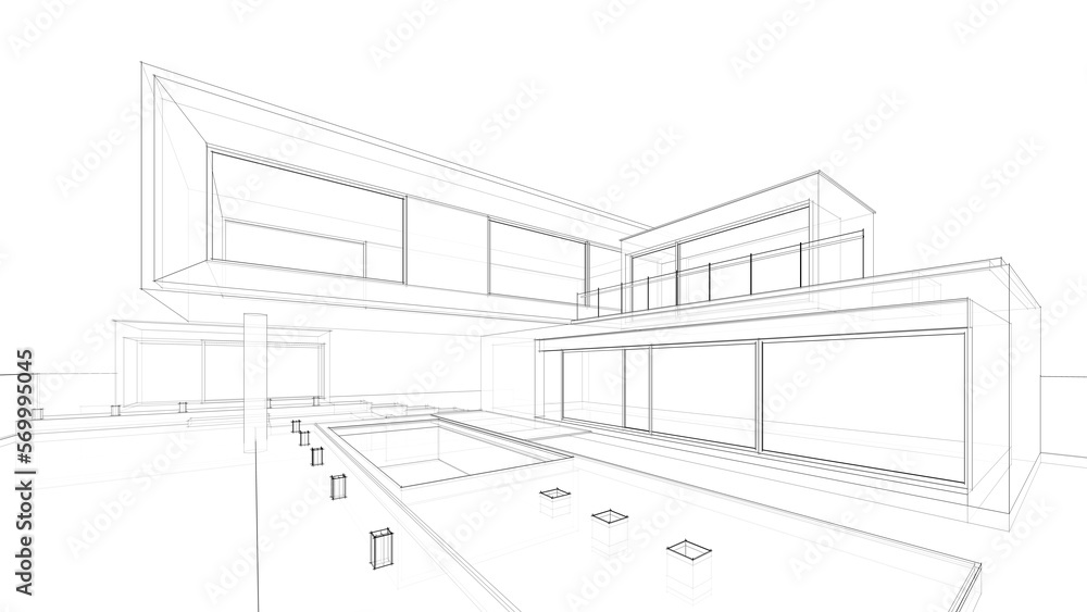 Architectural sketch of a house Architectural sketch of a house
