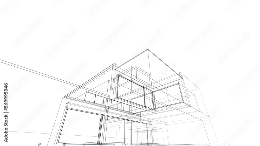 Architectural sketch of a house Architectural sketch of a house