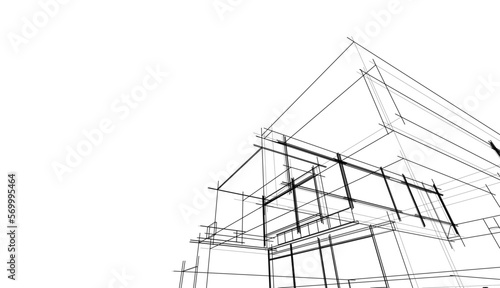 Architectural sketch of a house