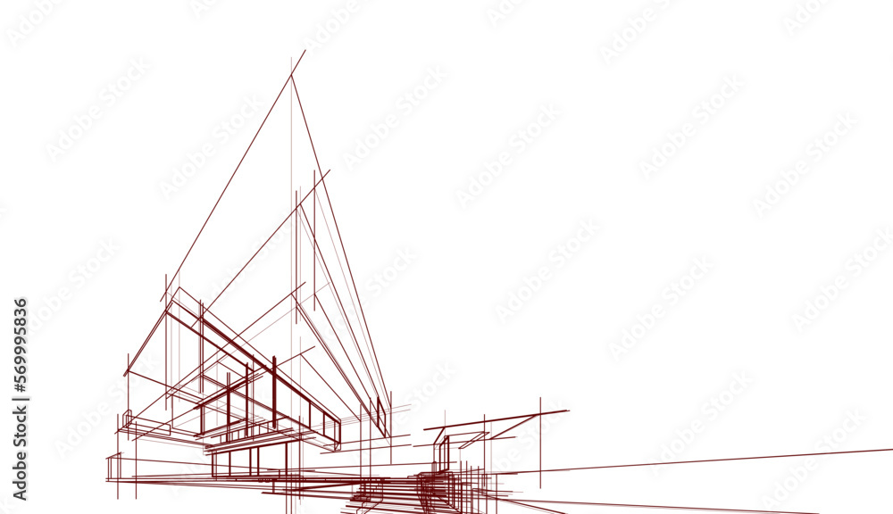Architectural sketch of a house Architectural sketch of a house