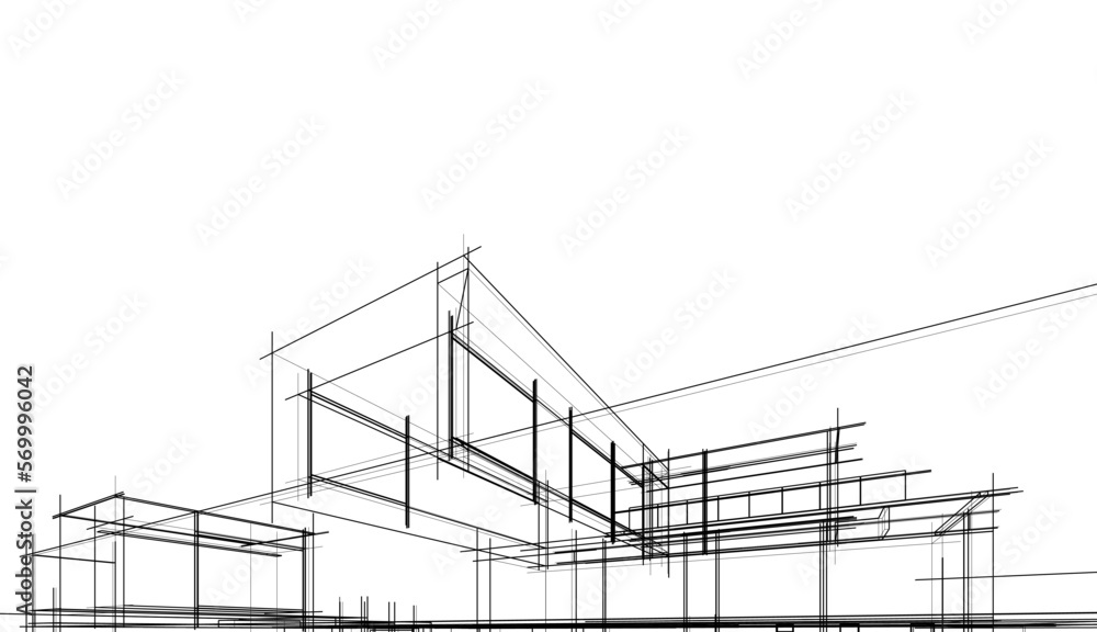 Architectural sketch of a house Architectural sketch of a house