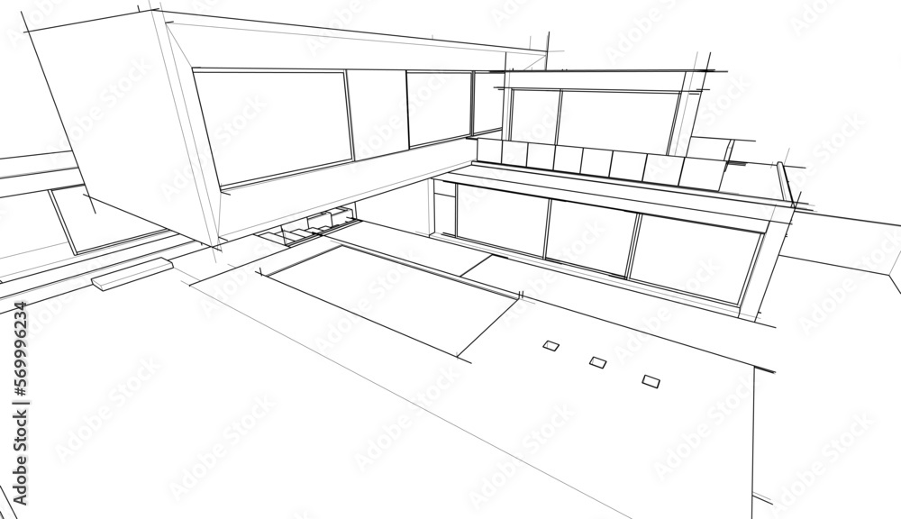 Architectural sketch of a house Architectural sketch of a house