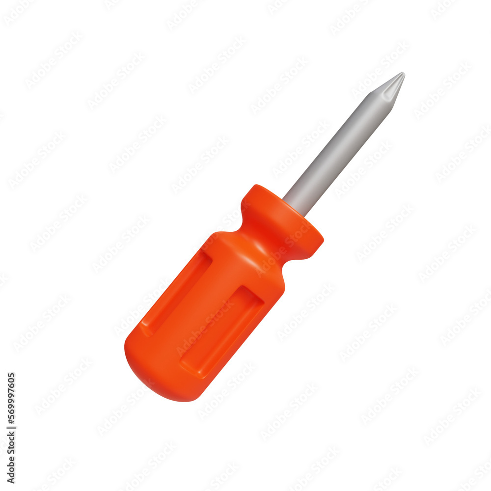 Red screwdriver 3D Icon Red screwdriver 3D Icon