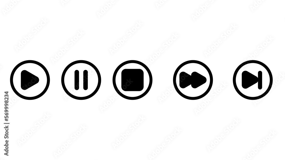 icon play pause button isolated on white background , Vector illustration EPS 10 icon play pause button isolated on white background , Vector illustration EPS 10