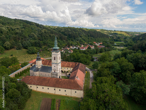 Orthodox monastery Jazak in Vojvodina, Serbia photo