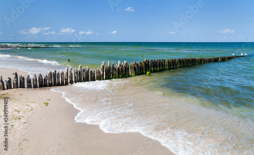 Międzyzdroje sea on a sunny day, Poland.