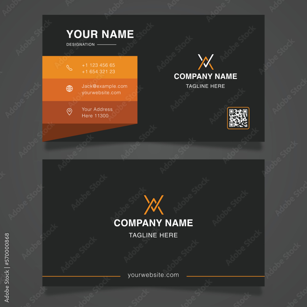 Fototapeta premium Creative yellow shades business card template, Modern and simple business card design