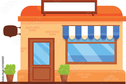 Shop facade. cartoon city building. Store front