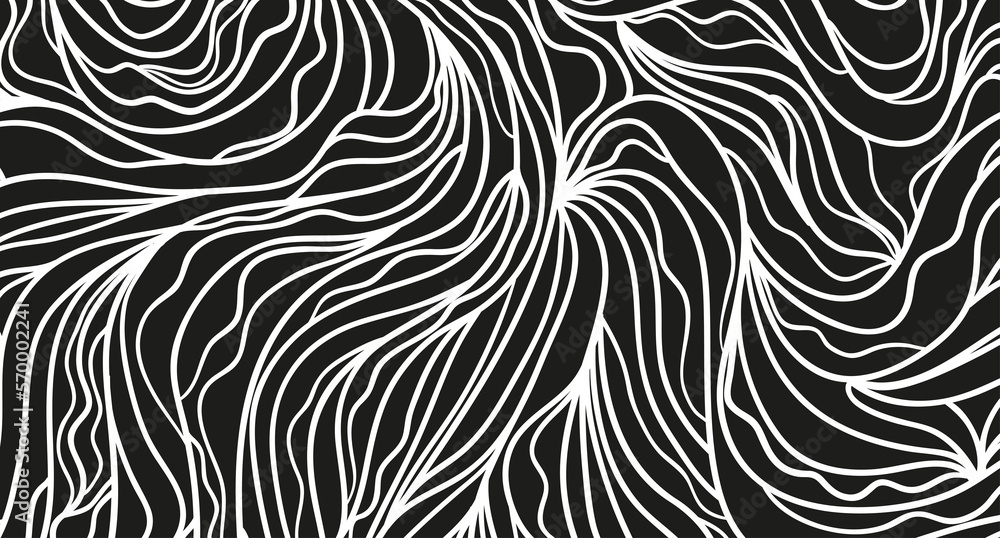 Wavy background. Hand drawn waves. Stripe texture with many lines. Waved pattern. Line art. Black and white illustration Wavy background. Hand drawn waves. Stripe texture with many lines. Waved pattern. Line art. Black and white illustration