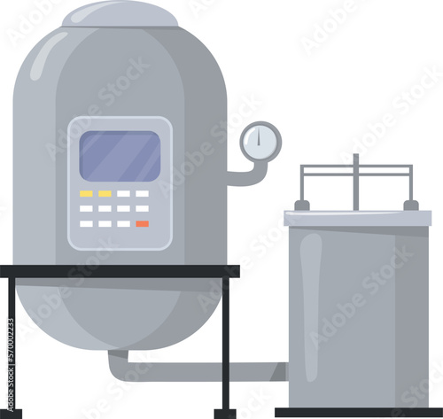 Metal container for food manufacture. Fermentation cartoon tank