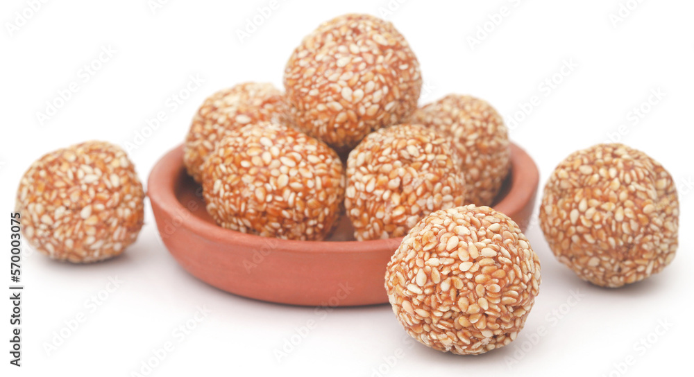 Sesame caramel laddu Sesame caramel laddu