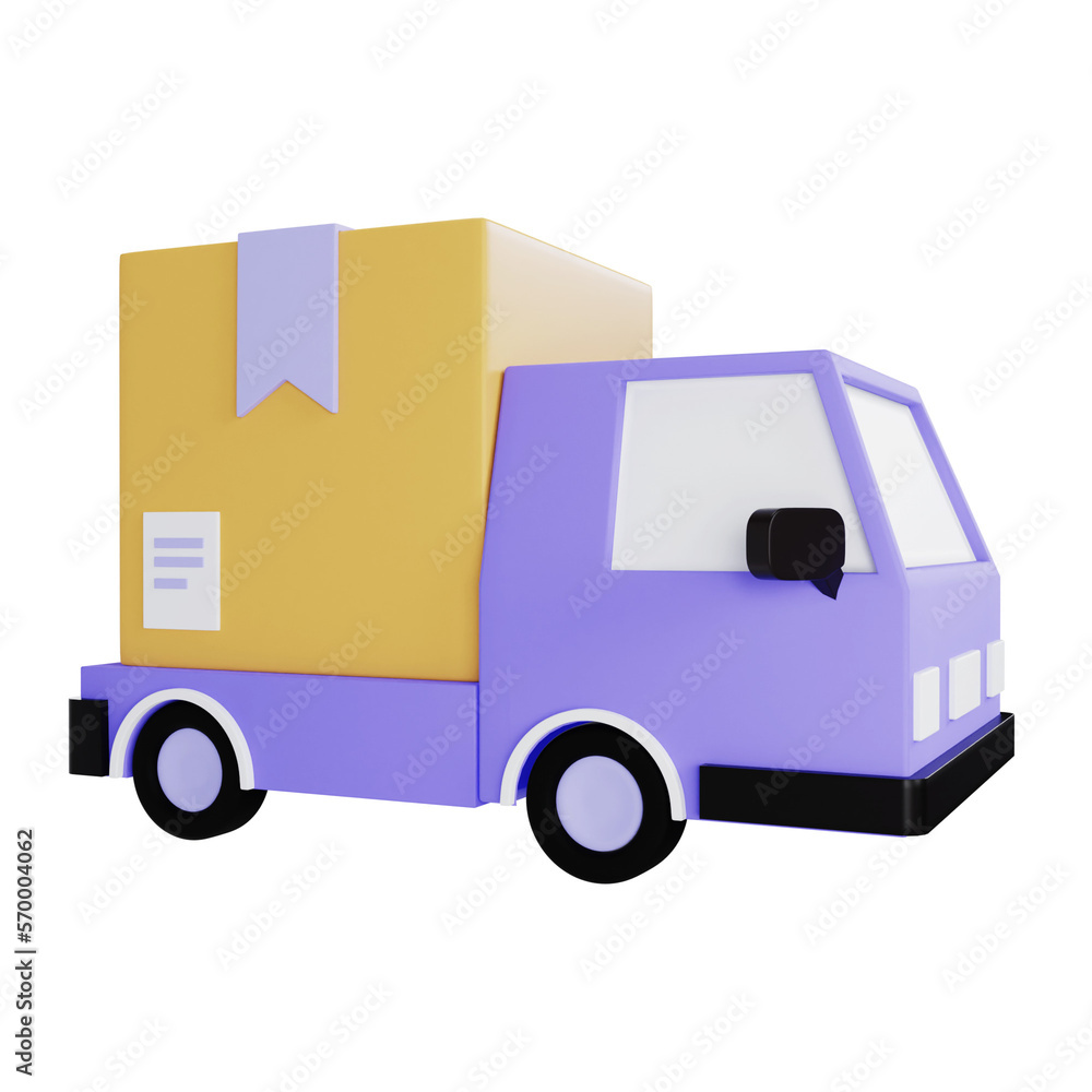 Delivery truck package 3D Icon