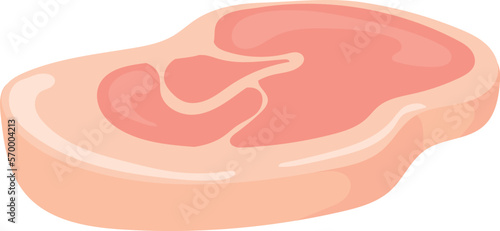 Raw sirloin steak. Cartoon pork meat icon