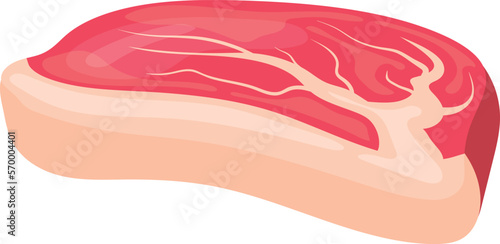 Beef meat piece. Raw steak cartoon icon