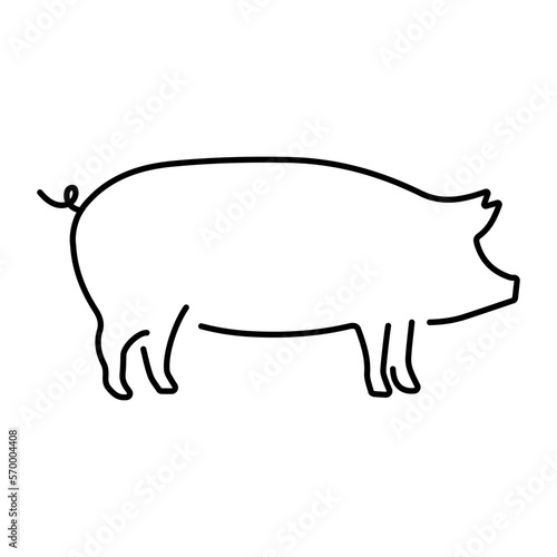 pig icon on white background, vector illustration.