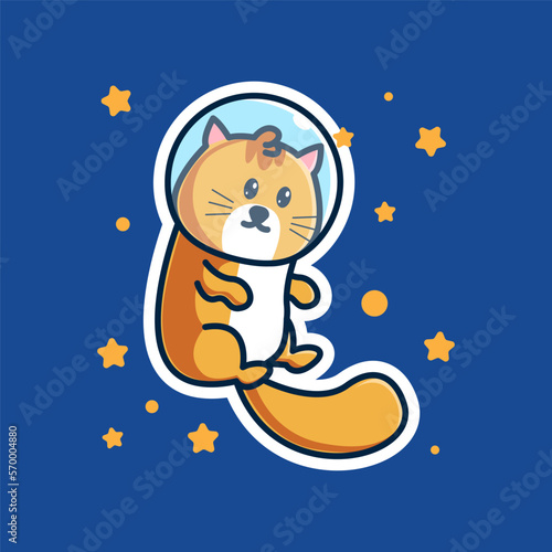 cute space cat cartoon