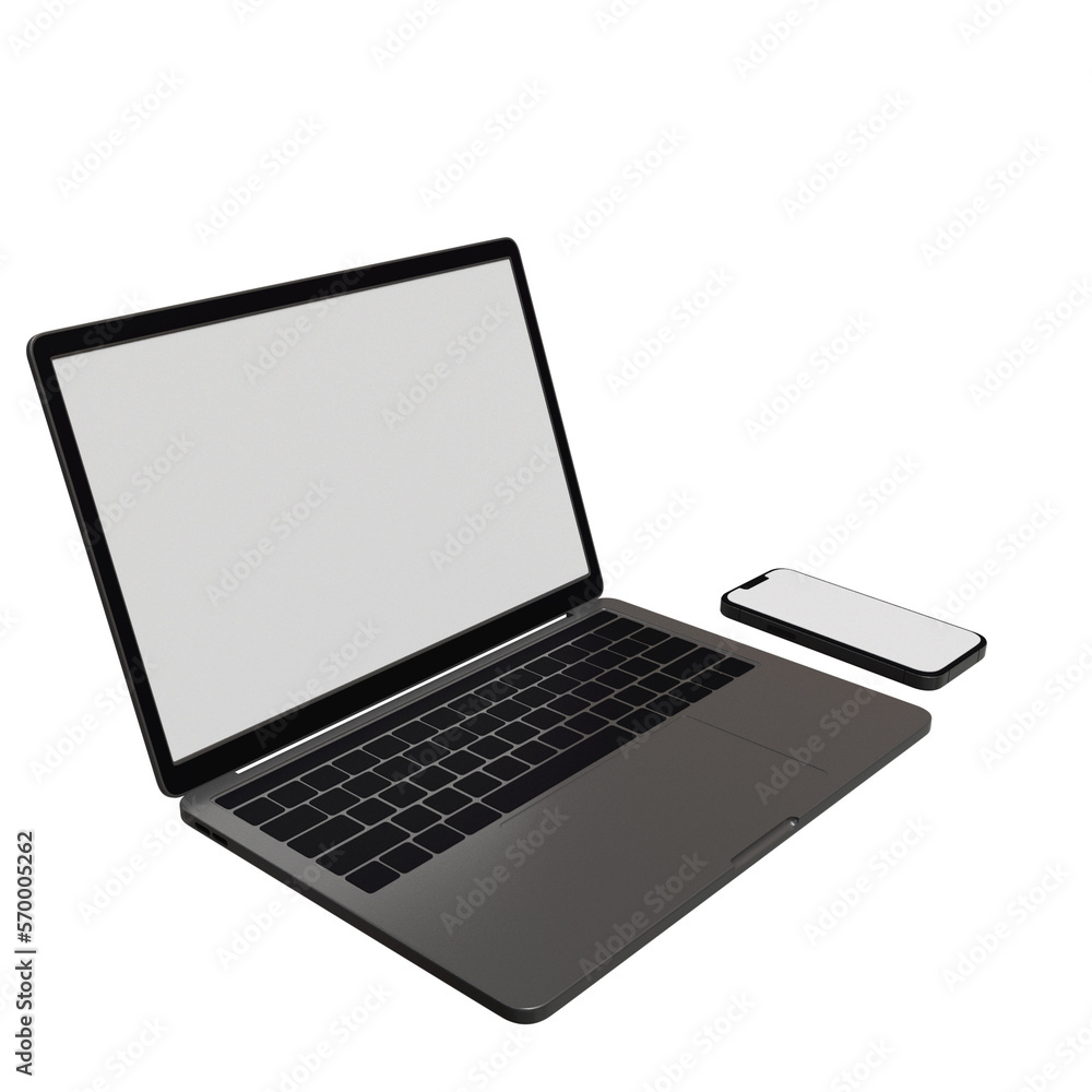 Apple Macbook and iPhone mockup 3D Icon Apple Macbook and iPhone mockup 3D Icon