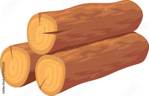 Wooden logs stack cartoon icon. Firewood symbol