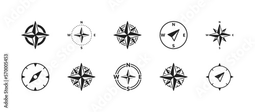 Compass icon set. Vector EPS 10