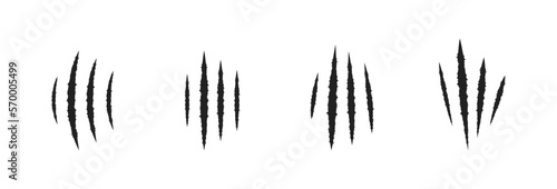 Animal claw scrath icon set. Vector EPS 10